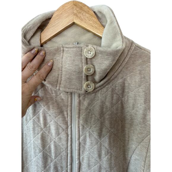 The North Face Heather Oatmeal Caroluna Fleece Lined Quilted Jacket Women's  XL - Picture 4 of 7